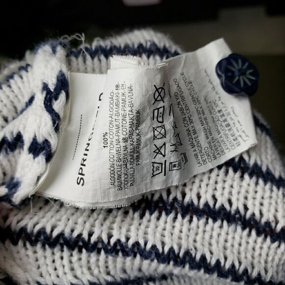 Springfield navy and white striped cardigan - Picture 2 of 8